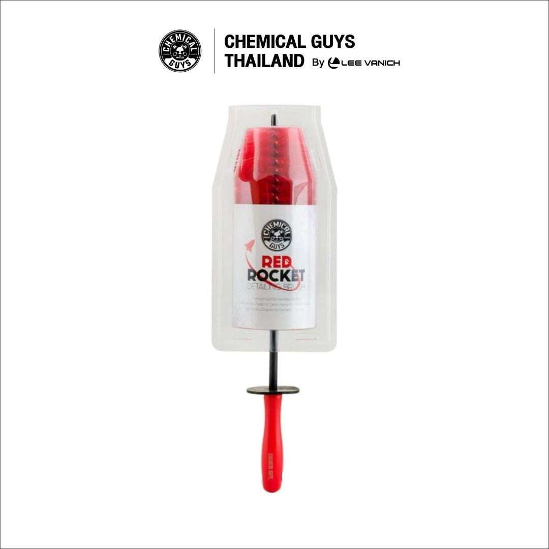 Chemical Guys Red Rocket Detailing Brush แปรงทำความสะอาดล้อสีแดง ปรับองศาได้