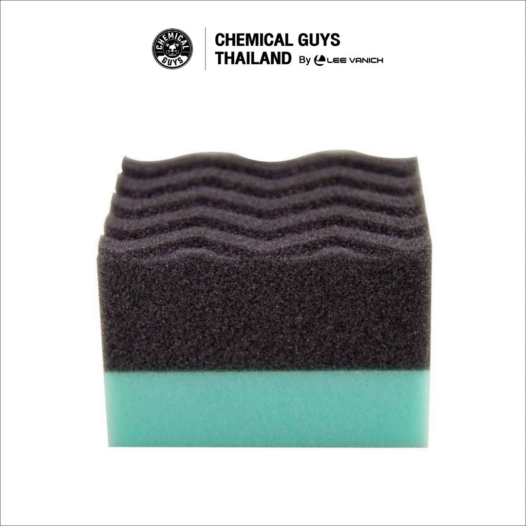 Chemical Guys Durafoam Contoured Large Tire Dressing Applicator Pad ฟองน้ำทายางดำทรงโค้ง