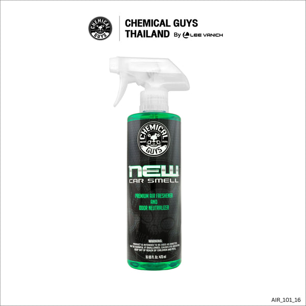 Chemical Guys New Car Scent Air Freshener And Odor Eliminator สเปรย์น้ำหอมกลิ่นรถใหม่ คืนความสดชื่นป้ายแดง (ไซส์ใหญ่คุ้มค่า) 473ml.