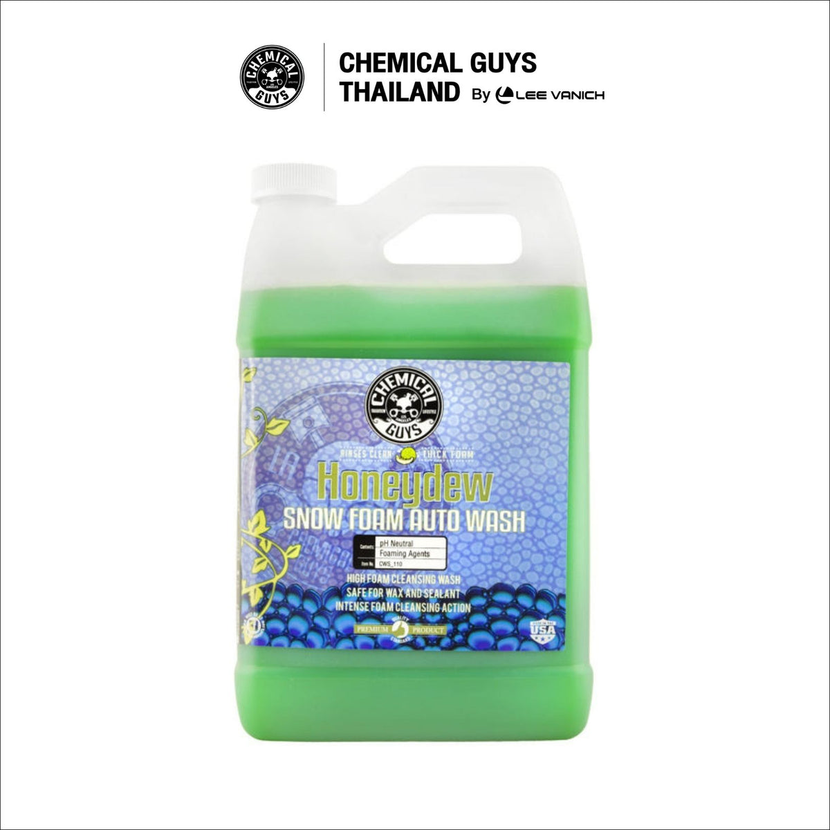 Chemical Guys Honeydew Snow Foam Auto Wash Cleanser 1 Gallon น้ำยาล้างรถโฟมหิมะกลิ่นเมล่อน