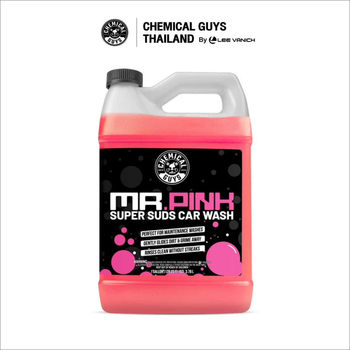 Chemical Guys Mr. Pink Super Suds Shampoo And Superior Surface Cleaning Soap แชมพูล้างรถโฟมเข้มข้นและสบู่ทำความสะอาดพื้นผิว ขนาด 1 แกลลอน