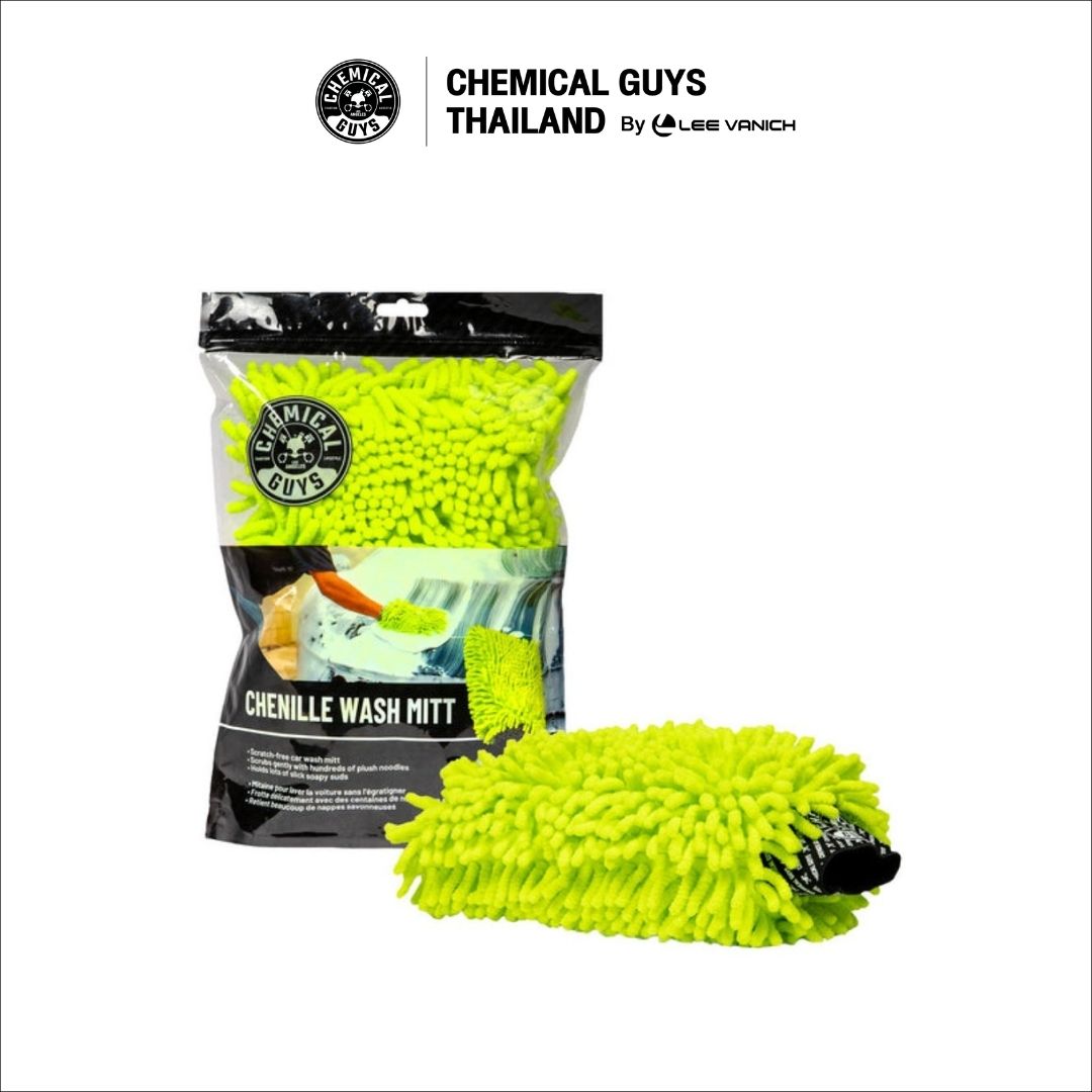 Chemical Guys Chenille Premium Scratch-Free Wash Mitt ถุงมือล้างรถไมโครไฟเบอร์พรีเมียม