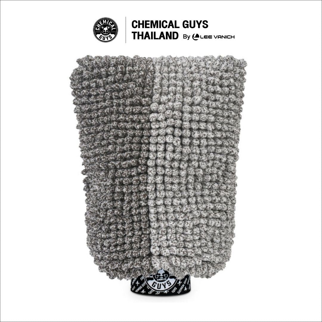 Chemical Guys Gray Short Noodles Mitt ถุงมือล้างรถตัวหนอนสั้นสีเทา