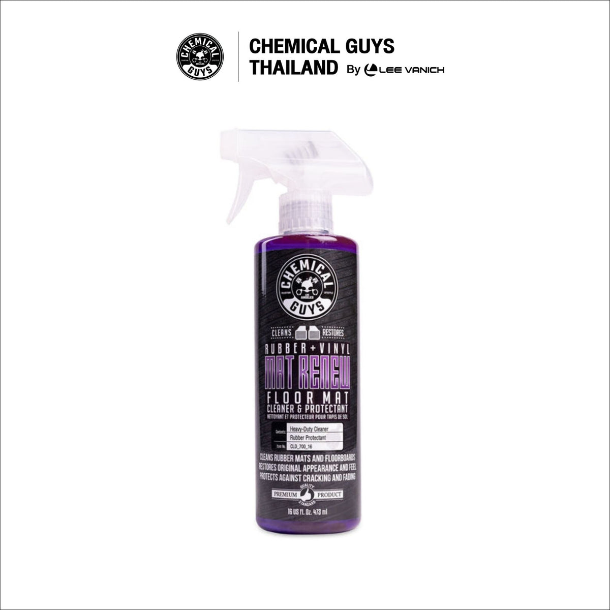 Chemical Guys Mat ReNew Rubber And Vinyl Floor Mat Cleaner and Protectant น้ำยาทำความสะอาดและเคลือบเงาพรมยางและไวนิล ขนาด 473ml