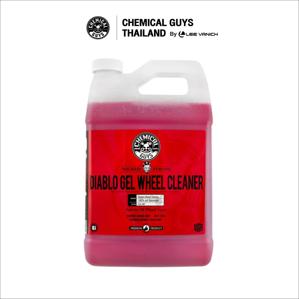 Chemical Guys Diablo Gel Wheel And Rim Cleaner 1 Gallon น้ำยาทำความสะอาดล้อแม็กและขอบล้อชนิดเจล