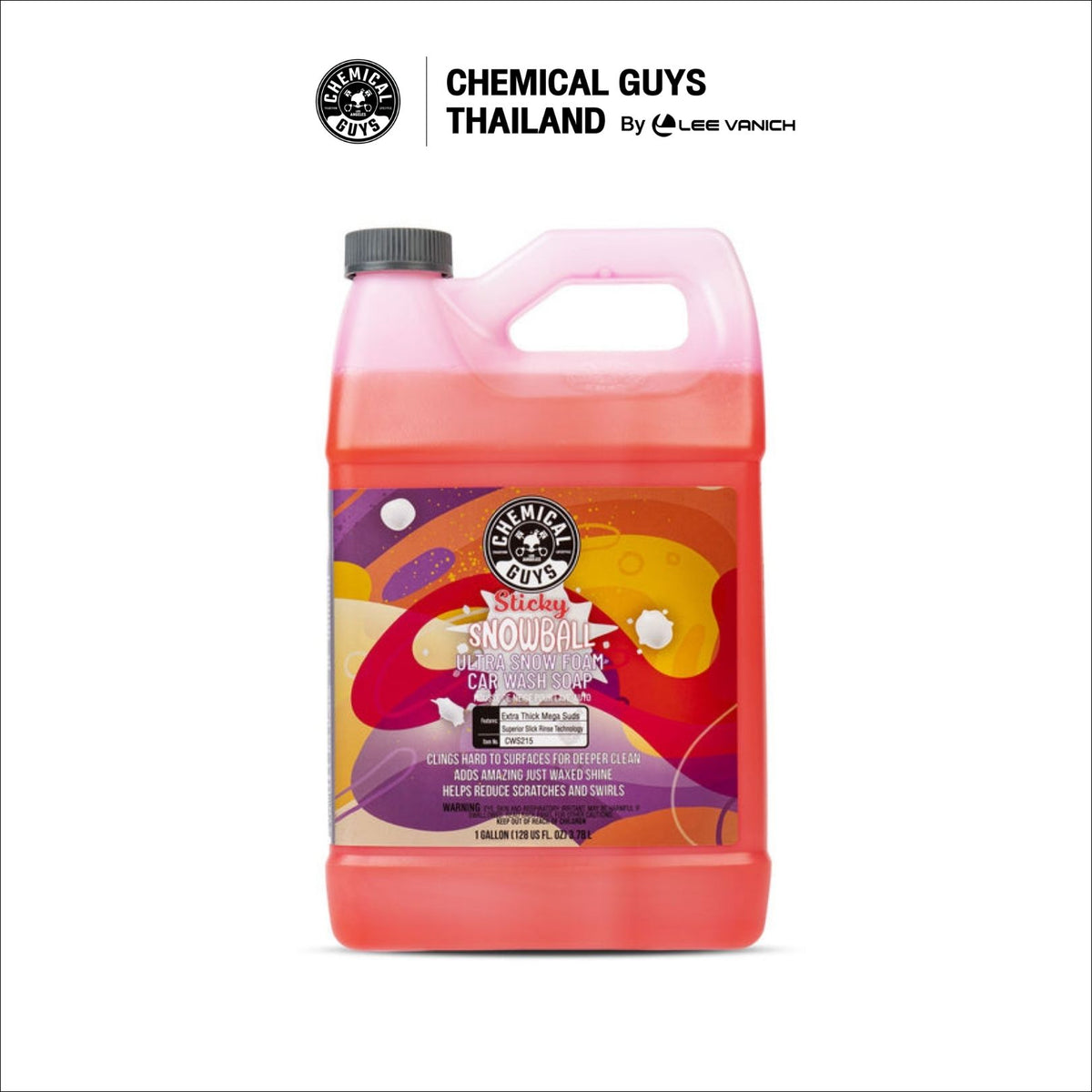 Chemical Guys Sticky Snowball Snow Foam Auto Wash 1 Gallon น้ำยาล้างรถโฟมหิมะ