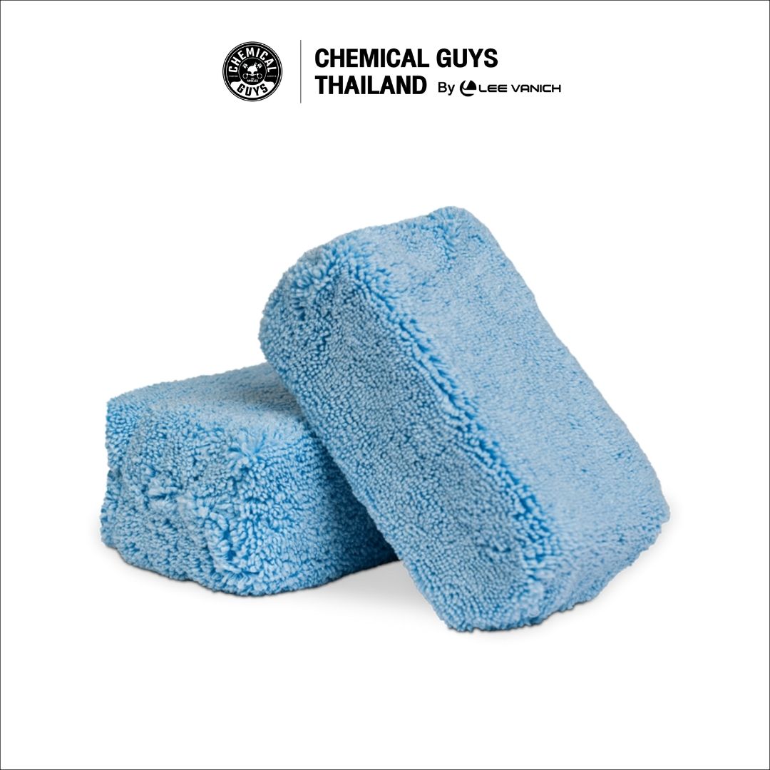 Chemical Guys Premium Grade Microfiber Applicators ฟองน้ำไมโครไฟเบอร์เกรดพรีเมียม แพ็ก 2 ชิ้น