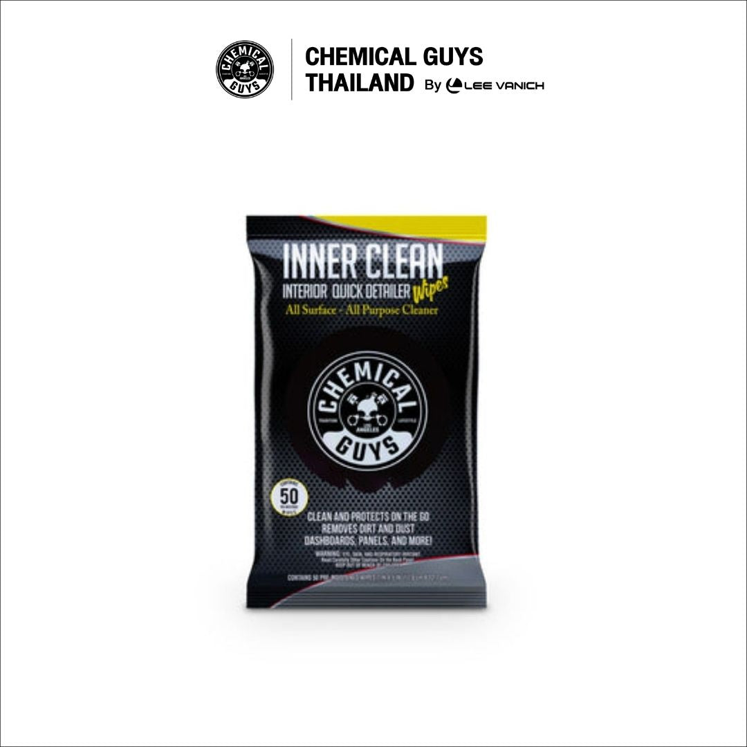Chemical Guys InnerClean Interior Quick Detailer Wipes (50 ct) แผ่นเช็ดภายในรถยนต์