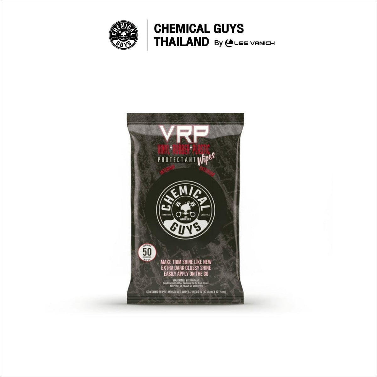 Chemical Guys VRP Vinyl, Rubber, Plastic Shine And Protectant Wipes (50 ct) ผ้าเช็ดเคลือบเงาไวนิล ยาง และพลาสติก
